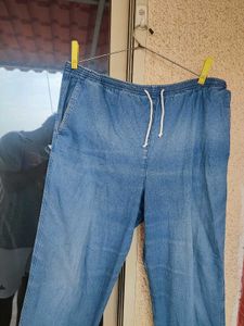 Unisex Denim Look Cotton Pants