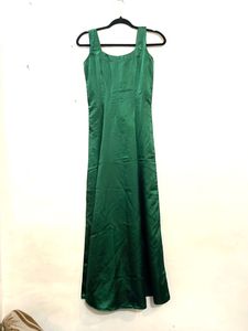 Satin Green Maxi Dress