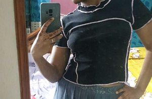 Black ribbed top