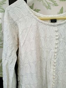 White Chikankari Cotton Kurta