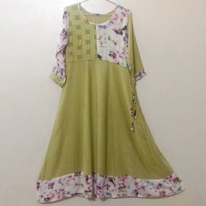 Floral Print Kurta light green