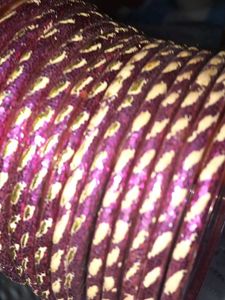 Maroon &amp; Gold Bangle Set
