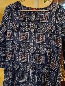 Women&#39;s Indigo Blue Printed Kurta
