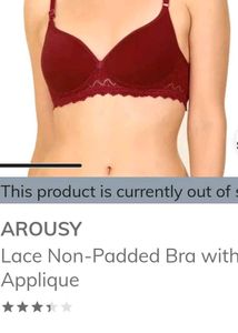 Lace Non- Padded Bra With Floral Applique