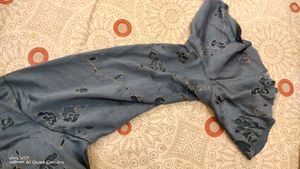 Grey And Glittery Self Designed One Shoulder Top