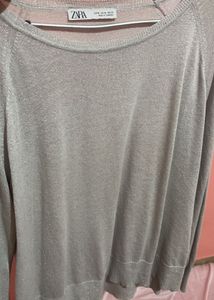 Zara Grey/silver Top + 1 Free Jewellery