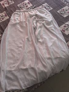 Women White Georgette Plazzo