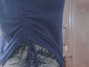 Blue Fullsleeves Top With Side Ruched