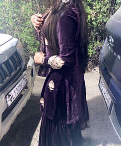 Elegant Purple Embroidered Suit Set