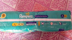 New Sealed Pack Pampers L Size 64 Count