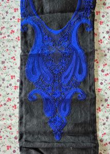 Elegant Blue Embroidered Dress Material