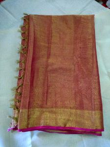 Tissue Linen Saree with blouse
