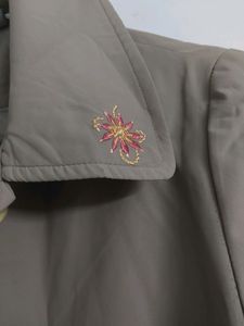 Korean Style Embroidered Trench Coat