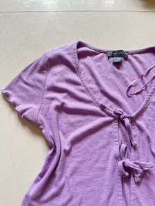 Cute Purple Tie-Front Top