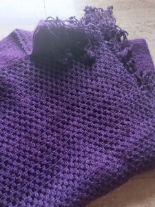 Stylish Purple Scarf shawl with Fringe