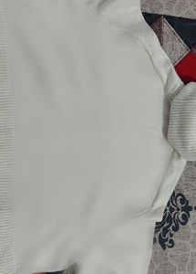 Zara White cropped turtleneck sweater