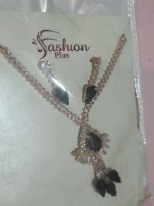 Rose Gold &amp; Black Teardrop Statement Necklace