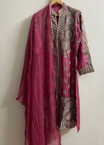 Embroidered silk Kurta