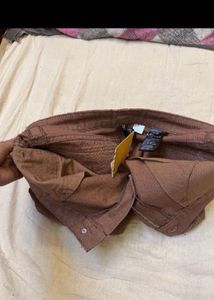 Corduroy Brown Mini Skirt