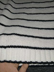 Striped Knit Pullover Sweater