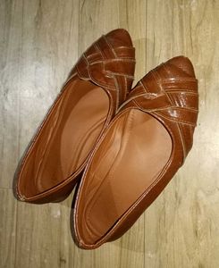 Brown Woven Flats