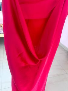 Hot Pink Satin Maxi Dress