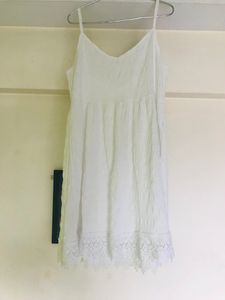 White Mini Strip Dress