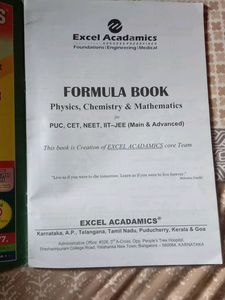 Formula Book For Physics, Chemistry, Maths And Puc,Cet,Neet, IIT-JEE (Mains &amp;Advance)