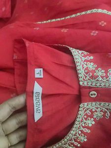 Red Embroidered Kurti