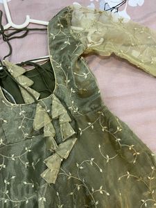 Elegant Green stitched anarkali Dress