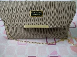 Woven Clutch with Gold Chain