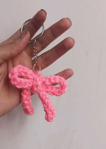 Handmade Crochet Bow Keychain