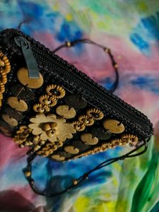 Wooden Design Small Sling Bag