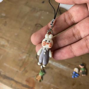 Set of 3- frog and bunny Clay Charms