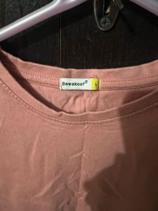 Pink Basic Crop Top - L