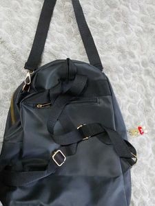 Black Backpack with Bear Charm
