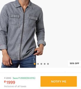 Rare Jack & Jones Denim Zipper Shirt