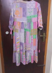 Patchwork Print Maxi Dress