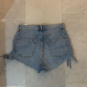 Lace-Up Denim Shorts