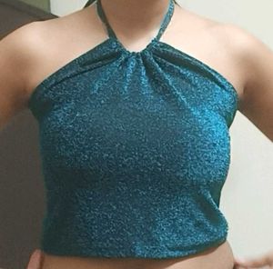 Teal Halter Top