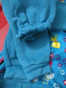 Three Pcs Woolen Cartoonprint Full Dress