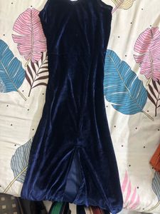 Navy Velvet Slip Dress