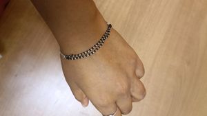 silver Black Beads Bracelet GIVA