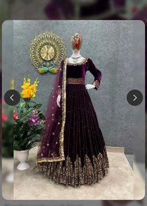 Elegant Velvet Anarkali Suit