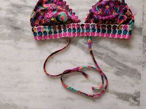 Boho Print Tie Up Bikimi Top.