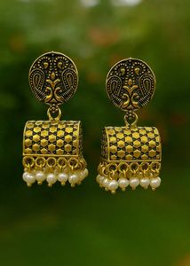 Golden Jhumka Earrings