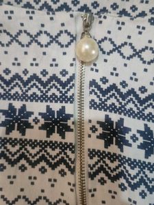 Nordic Patterned White Sleeveless Dress