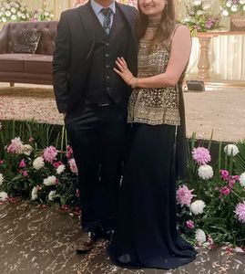 Navy Blue Festive Embellished Set