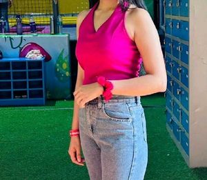 Hot Pink Halter Neck Top