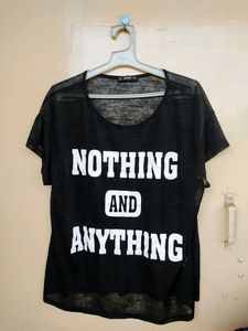 Black Sheer Oversized Top